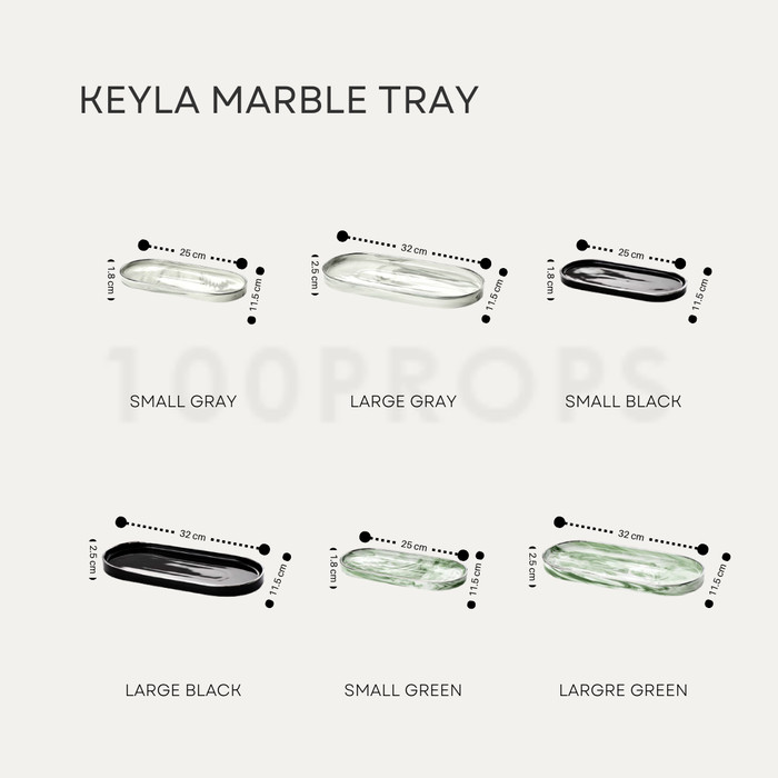 Keyla Marble Tray Ceramic Organizer 