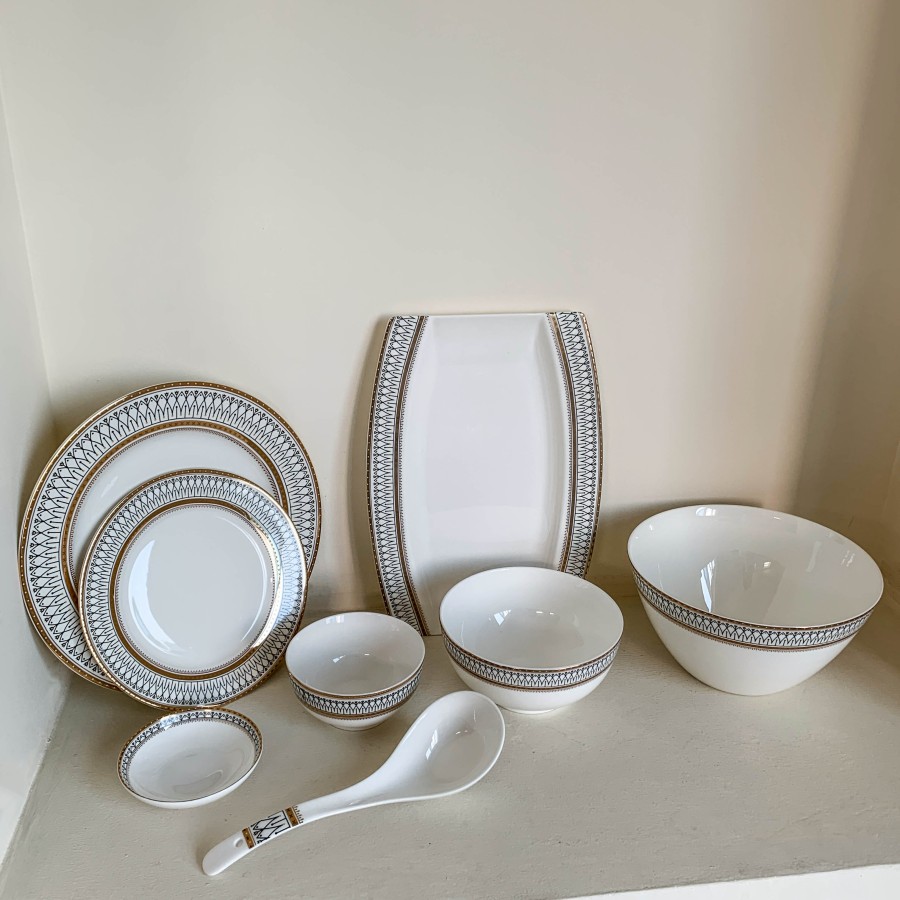 European Fine Dining Serving Bowl | Mangkuk dan piring motif European