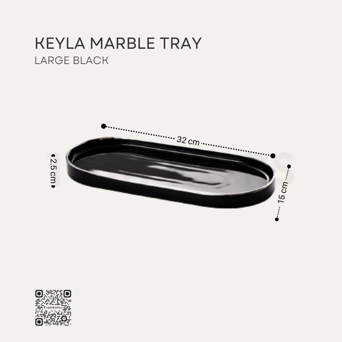 Keyla Marble Tray Ceramic Organizer 