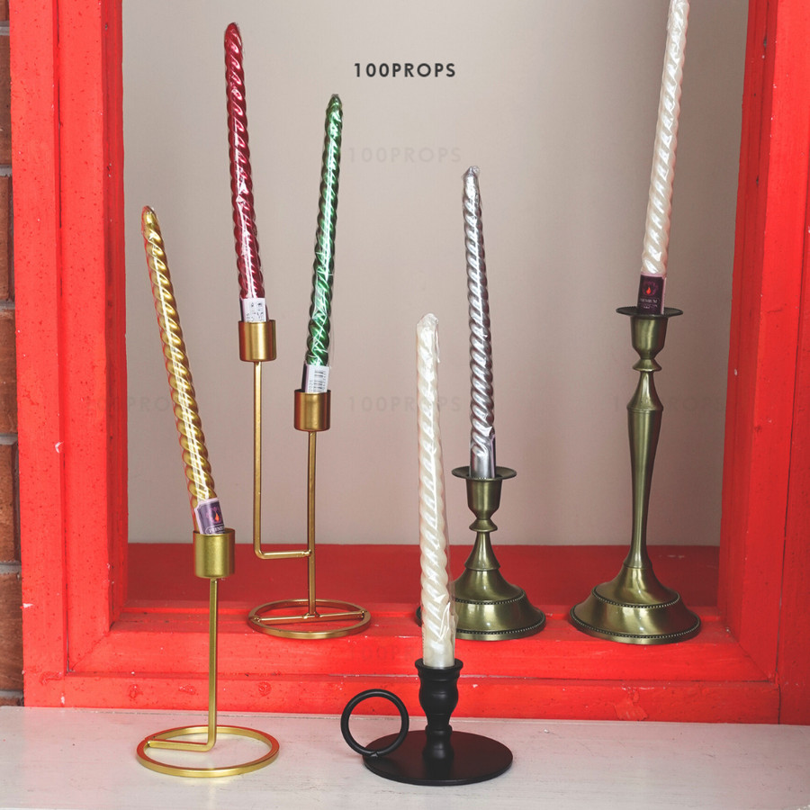 Espiral Taper Candle Set of 4 | Refill Lilin Dekorasi isi 4pcs 