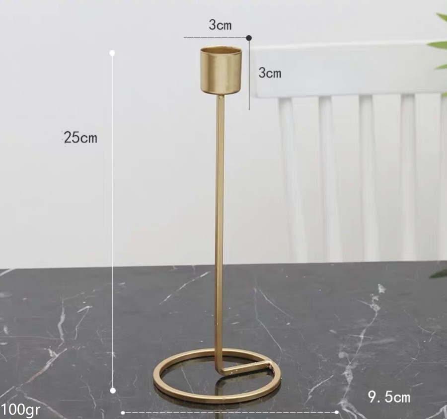 Gold Candlestick holder set/ Candle stand table/Tempat lilin emas