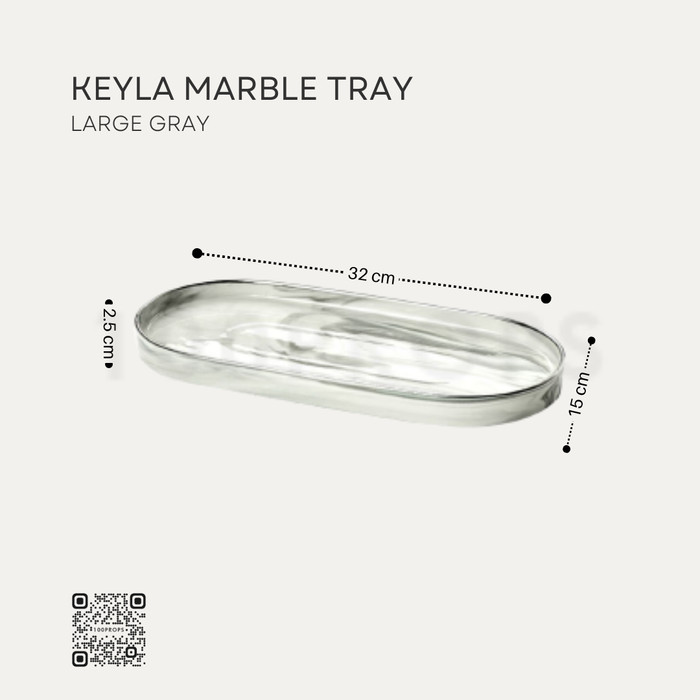 Keyla Marble Tray Ceramic Organizer 
