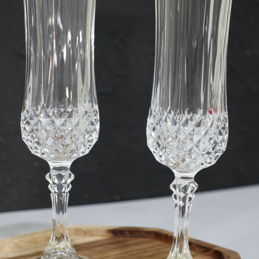 Long Champ Semi Crystal Champagne | Gelas Kristal | Gelas Pesta Cantik
