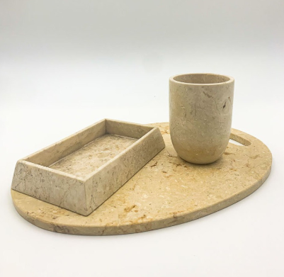 Beige Marmer Chopboard Cuttingboard/ Marble Chopboard/ Talenan Marmer