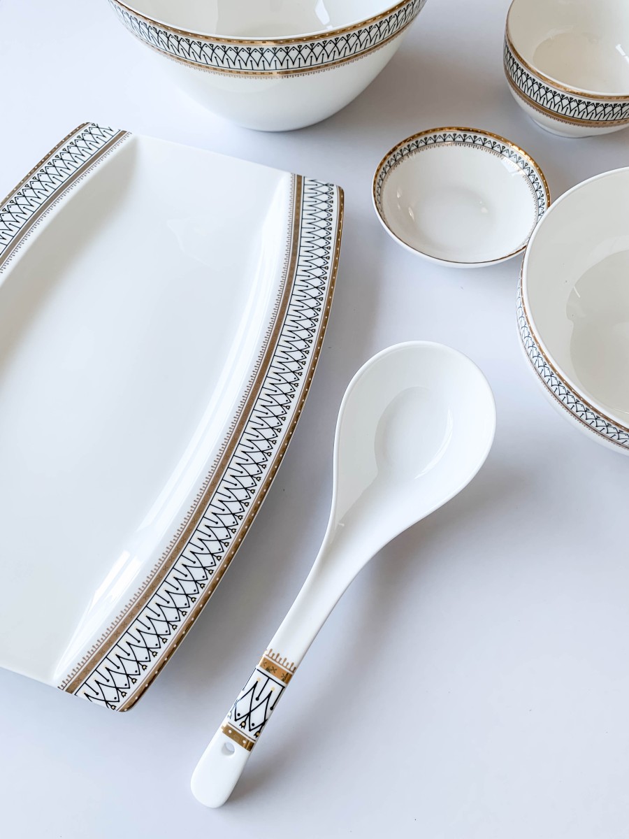 European Fine Dining Serving Bowl | Mangkuk dan piring motif European