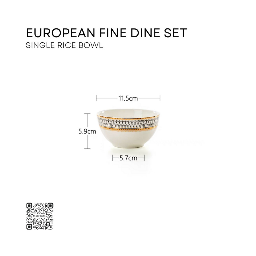 European Fine Dining Serving Bowl | Mangkuk dan piring motif European