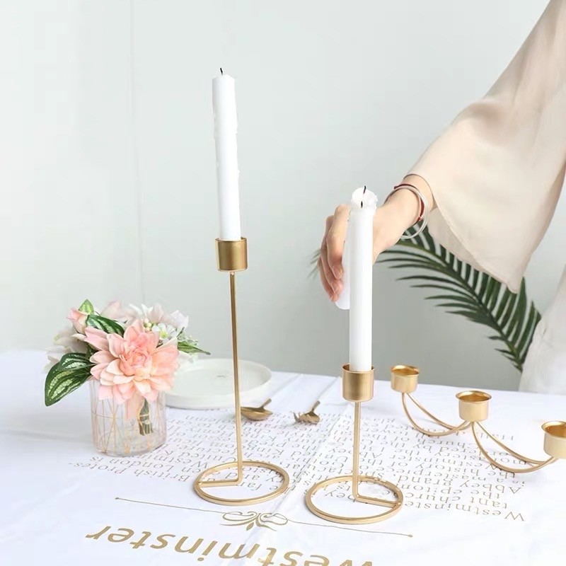 Gold Candlestick holder set/ Candle stand table/Tempat lilin emas