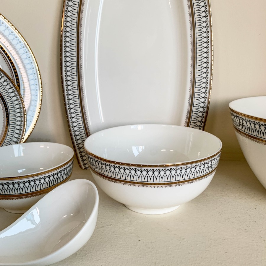 European Fine Dining Serving Bowl | Mangkuk dan piring motif European