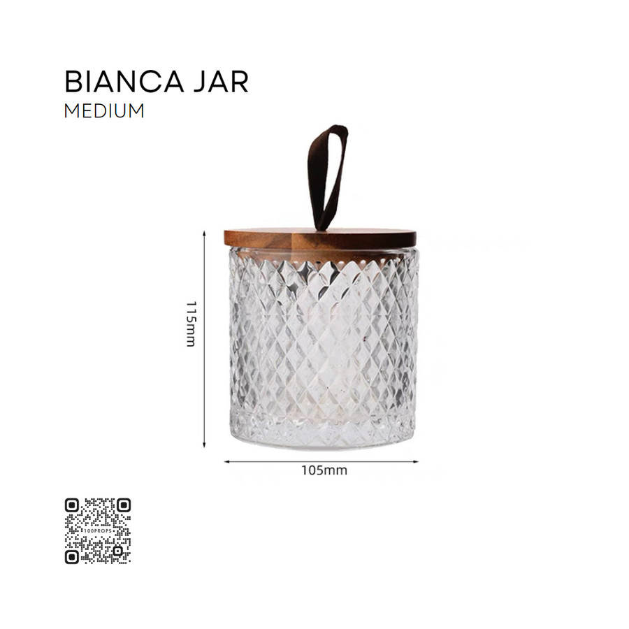 Bianca Jar | Toples Kaca | Wadah Cookies - M tanpa Karet