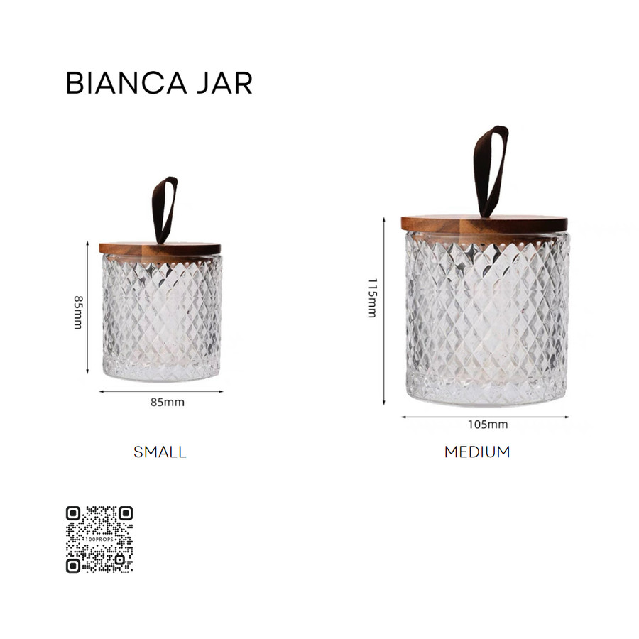 Bianca Jar | Toples Kaca | Wadah Cookies - M tanpa Karet