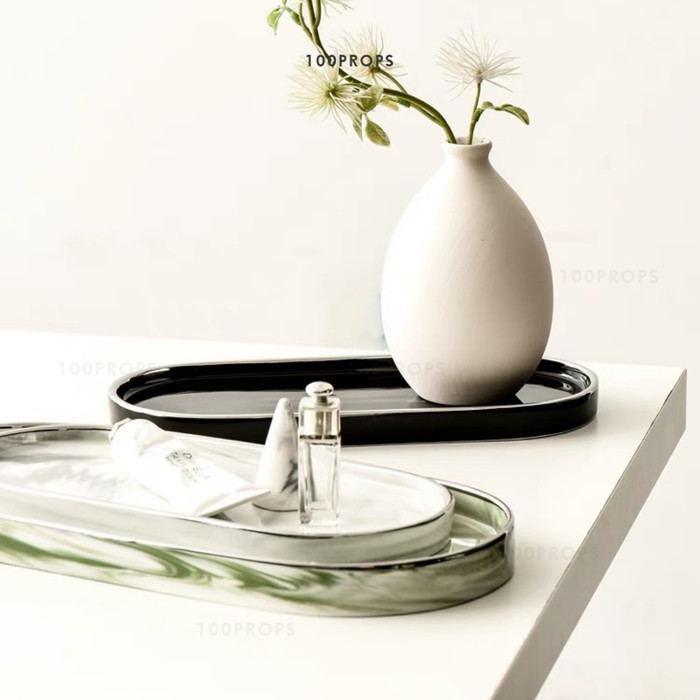 Keyla Marble Tray Ceramic Organizer 