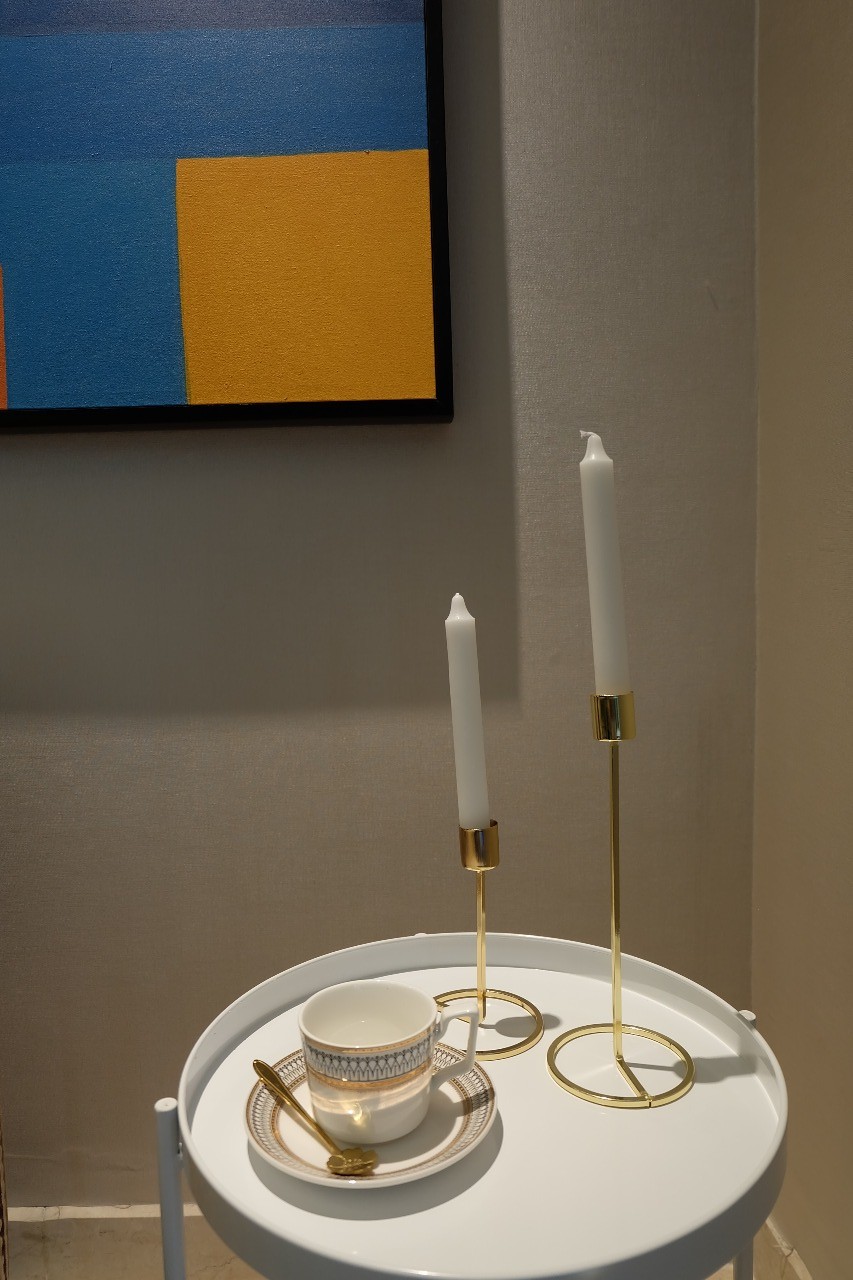 Gold Candlestick holder set/ Candle stand table/Tempat lilin emas
