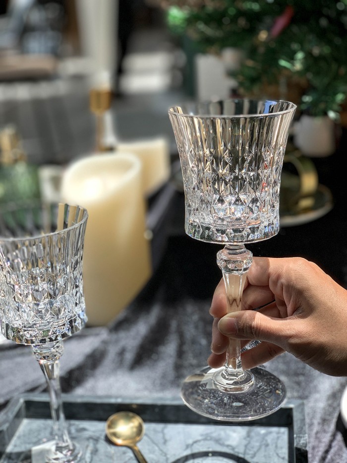 Lady Diamond Crystal Glass Wine Drink | Gelas Pesta bahan Kristal