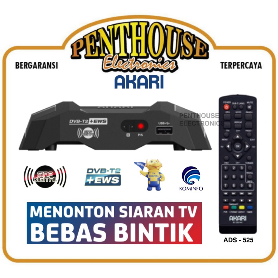 Akari Set Top Box ADS-525 Digital TV Receiver STB DVB-T2 - UNIT ONLY