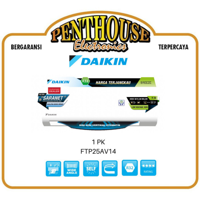AC Daikin 1PK FTP-25AV14 Breeze / 1 PK FTP25AV FTP25AV14 Malaysia