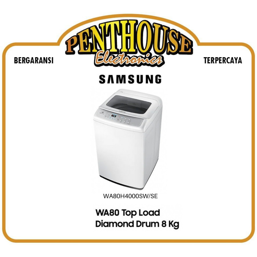 Samsung Mesin Cuci 1 Tabung 8KG WA-80H4000-SW / WA80H4000