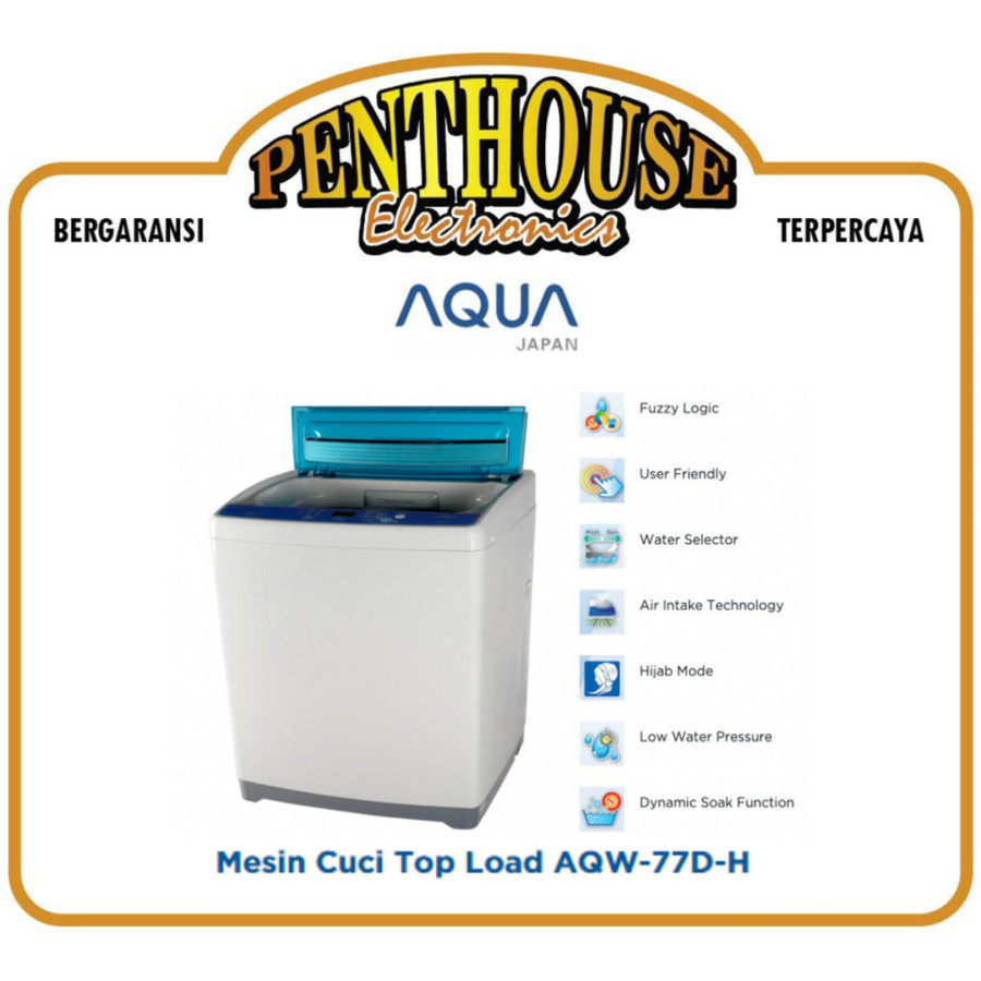 AQUA Mesin Cuci Top Loading 1 Tabung 7KG AQW-77DH / AQW 77D H DH