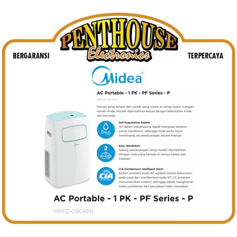 Midea AC Portable 1PK MPF2-09RN1 / 1 PK MPF 09 CRN1 PF Series