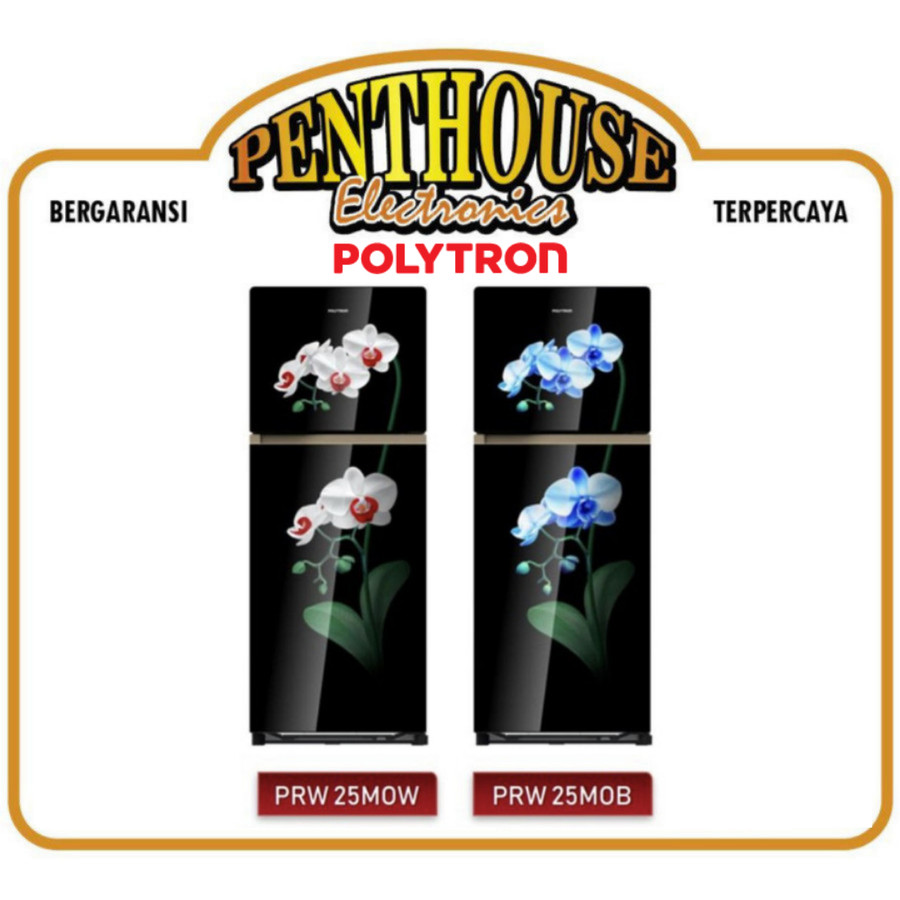 Polytron Kulkas 2 Pintu PRW-25MOW / 25MOB / 25MO / 25 MOW/MOB 240L - Blue Orchard