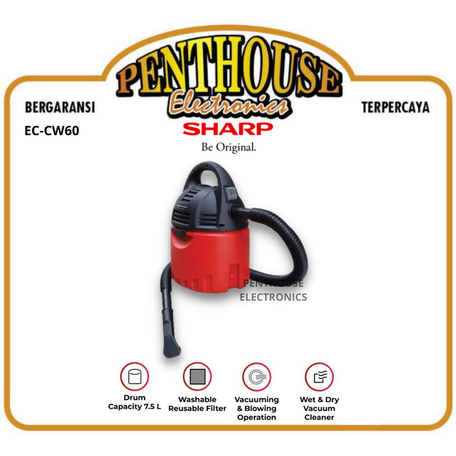 Sharp Wet and Dry Vacuum Cleaner EC-CW60 / ECCW60 Penyedot Debu