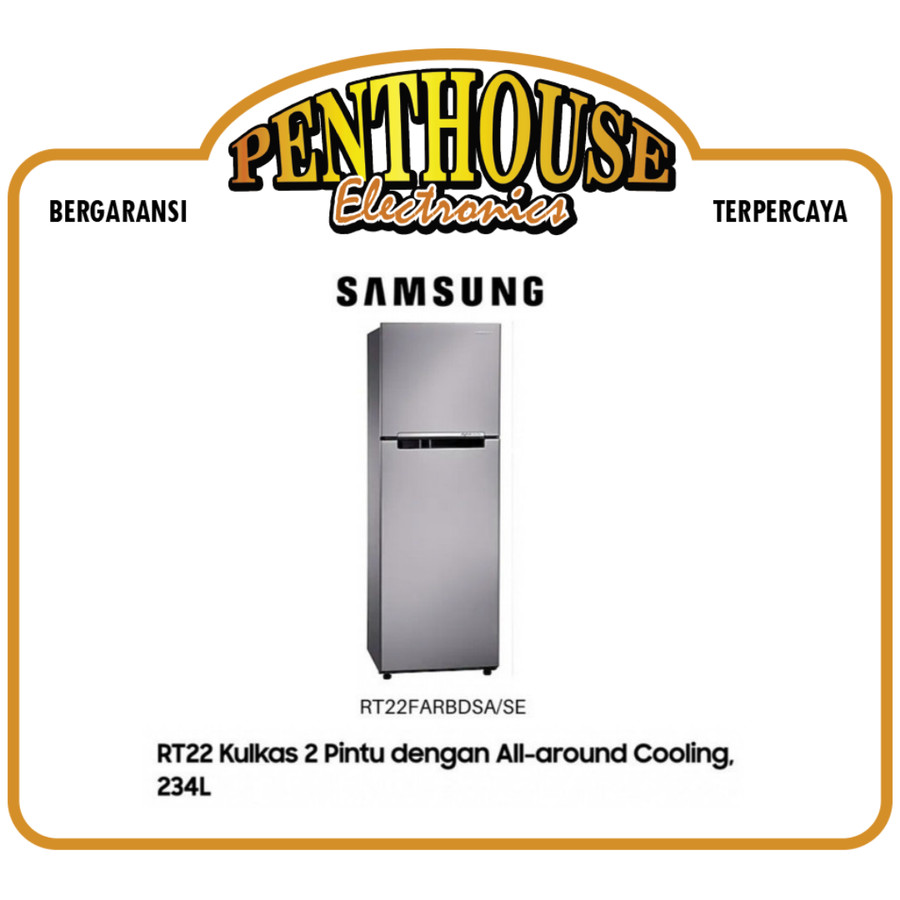 Samsung Kulkas 2 Pintu RT22FARBSA (SILVER) Digital Inverter 234L RT22