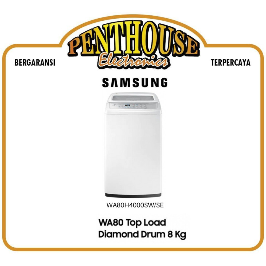 Samsung Mesin Cuci 1 Tabung 8KG WA-80H4000-SW / WA80H4000