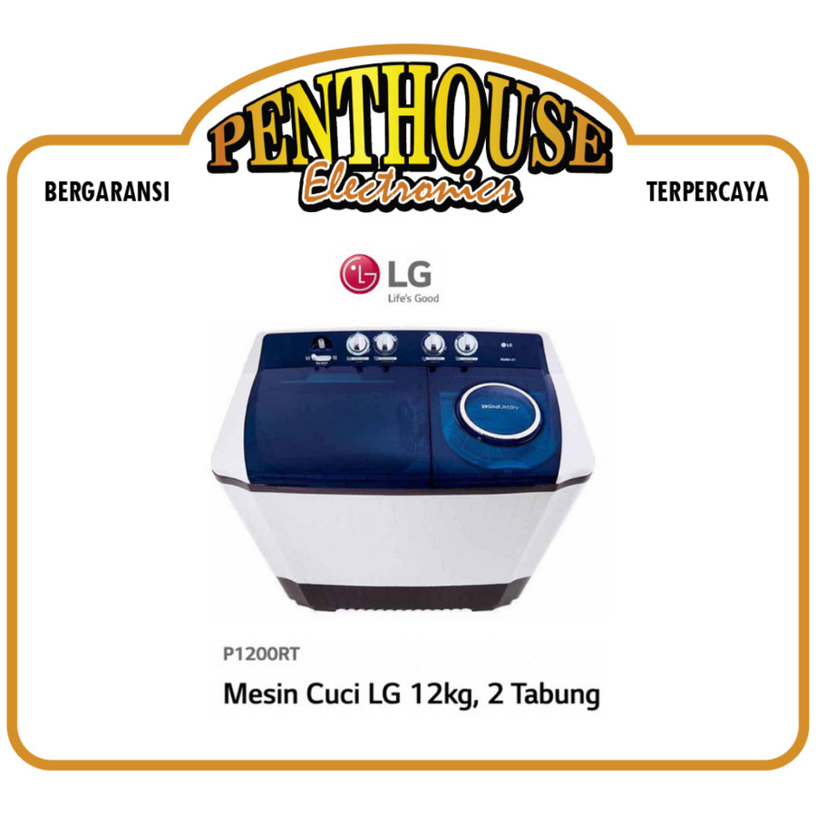 LG Mesin Cuci 2 Tabung 12KG P-1200RT / P1200RT / P 1200 RT