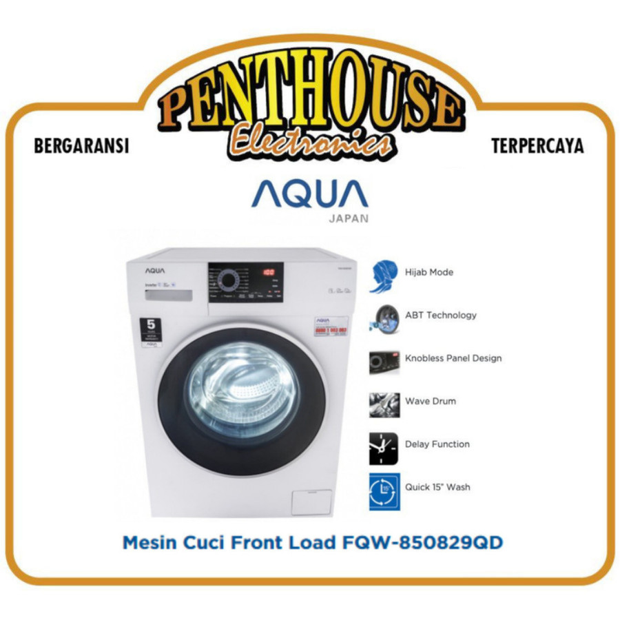 AQUA Mesin Cuci Front Loading 8.5KG FQW-850829QD / FQW 850829 QD