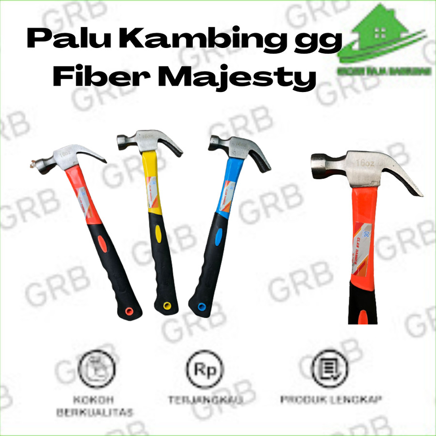 Martil Fiber Palu kambing 8 oz 16oz gagang fiber claw hammer