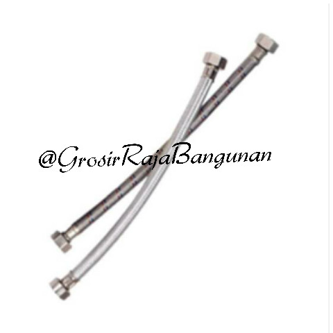 Hose Selang Fleksibel Anyam + mur stanles 50 cm
