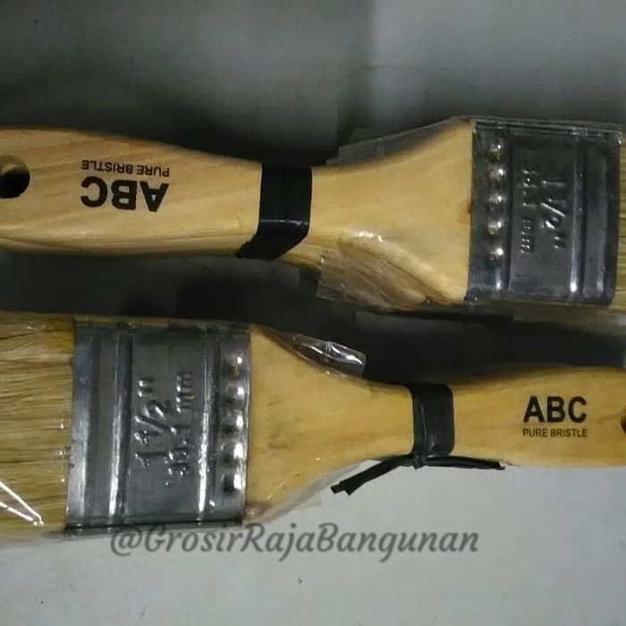 Kuas cat tembok 1.5" gagang kayu /kuas cat 1 1/2 inch lusinan