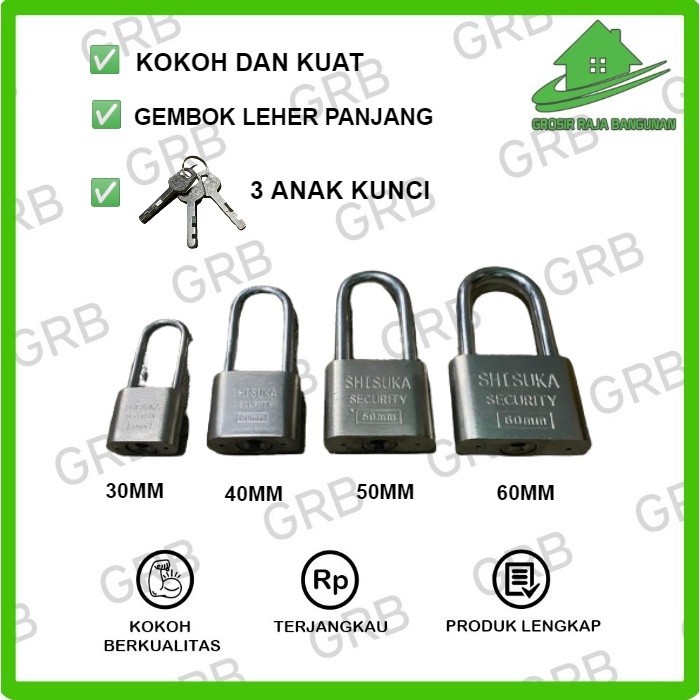 Gembok Putih Leher Panjang 60 Mm
