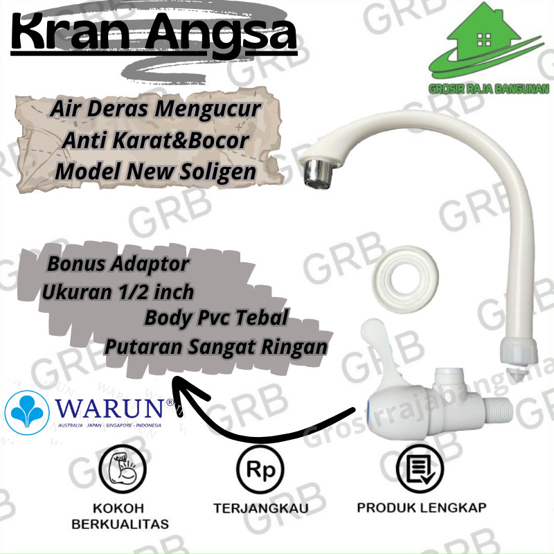 Kran Angsa cuci piring Air Tembok Engkol Murah Mewah PVC New Siligen Keran kran cuci piring air/Wastafel/Dapur Hitam Putih/Kamar mandi