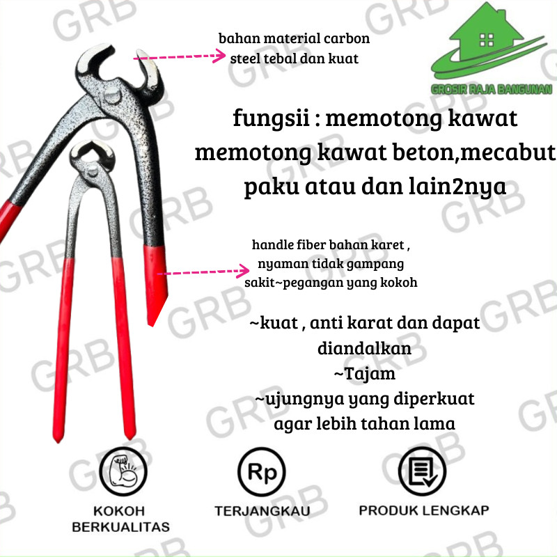 TANG GEGEP KAKATUA CATUT MODEL KANSAS TANG GEGEP 9 INCH/TANG PERTUKANGAN PAKU
