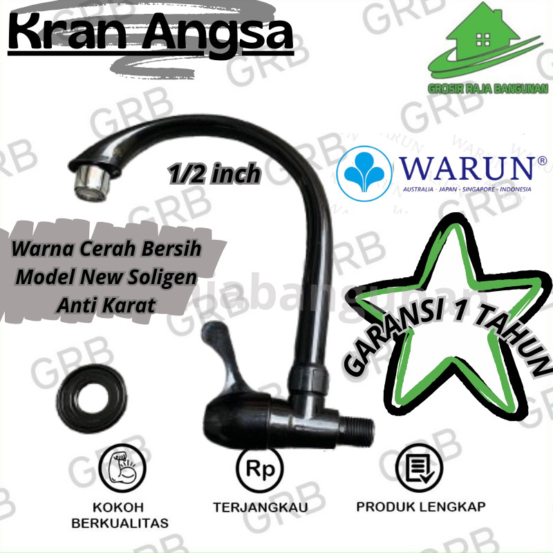 Kran Angsa cuci piring Air Tembok Engkol Murah Mewah PVC New Siligen Keran kran cuci piring air/Wastafel/Dapur Hitam Putih/Kamar mandi