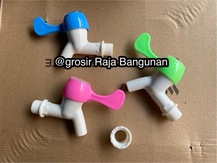 Kran Plastik Keran air PVC model Baling / Mahkota 1/2" Warna Warni