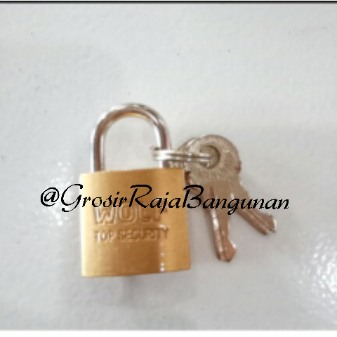 Gembok BESI KUNING LEHER PENDEK 20MM / PADLOCK KOPER LACI