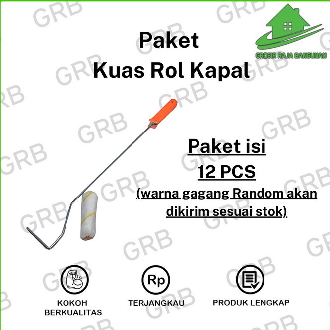 Kuas Roller Cat tembok rol kapal 4" gagang panjang kokoh