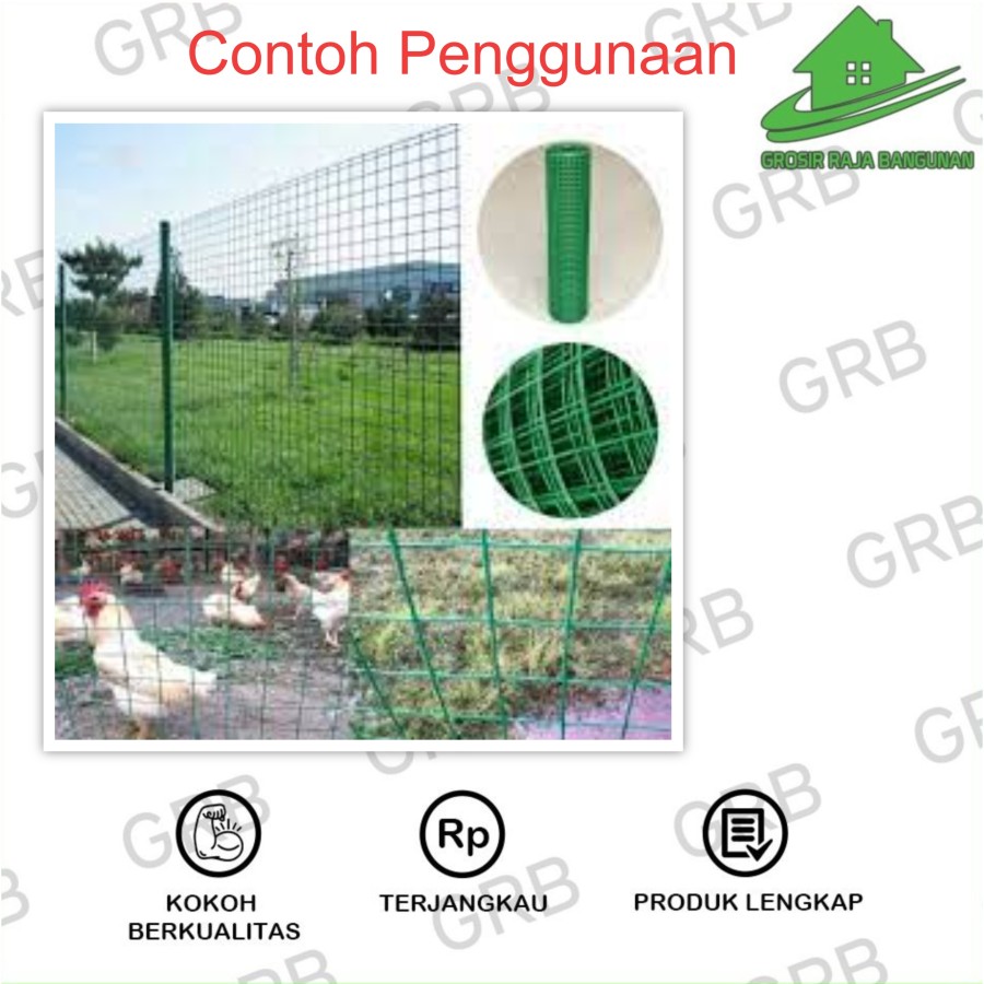 Kawat Loket PVC Hijau 1/2 Inch GROSIR