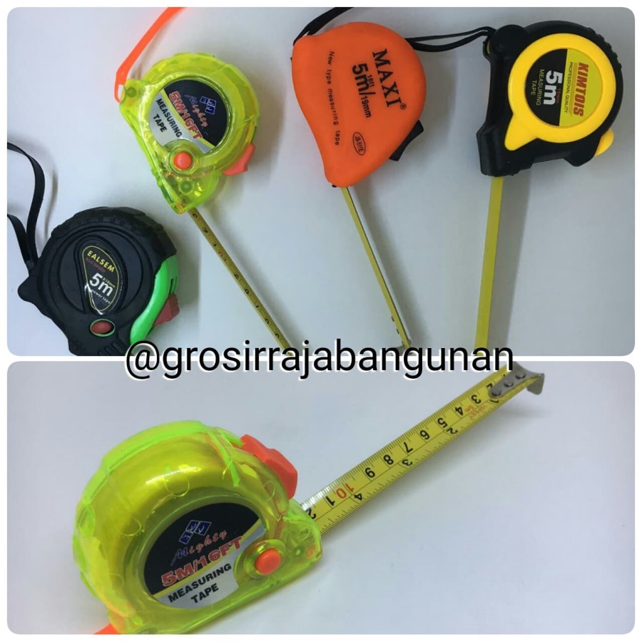 METERAN TRANSPARAN 5 METER / ALAT UKUR/ MEASURING TAPR