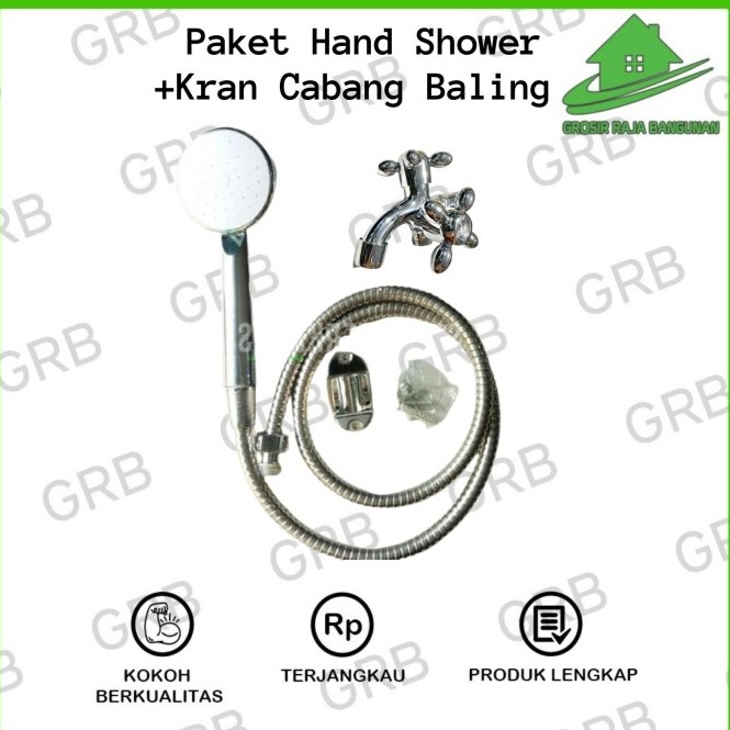 Hand Shower mandi set stainless model bulat