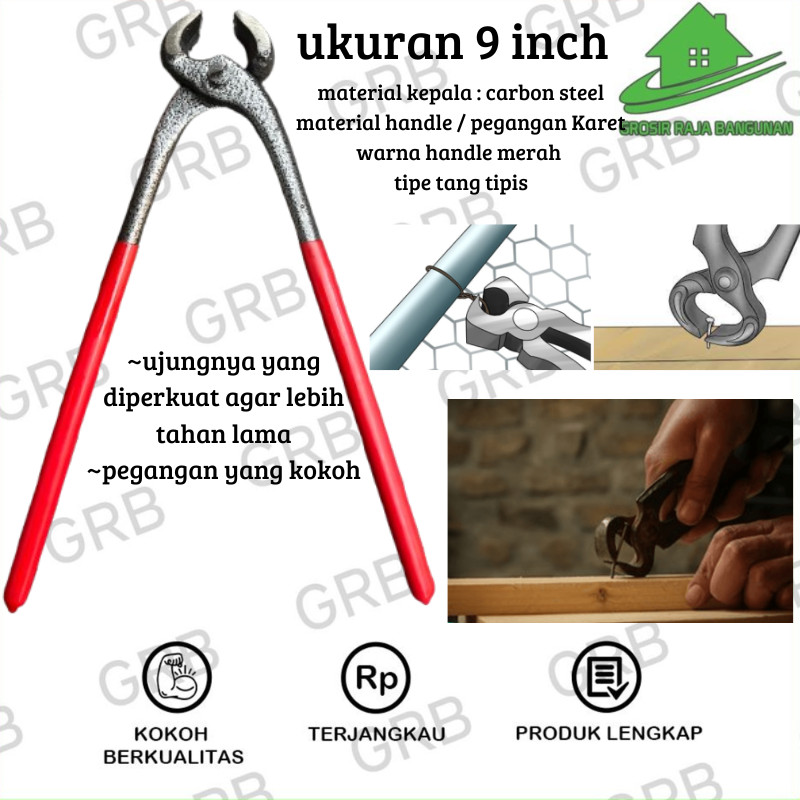 TANG KAKAK TUA-GEGEP-CATUT- KANSAS- TANG KAKAK TUA 9 INCH/TANG PERTUKANGAN PAKU