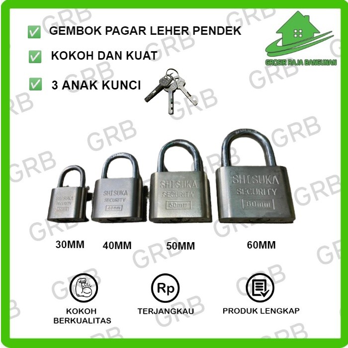 Gembok Putih Leher Panjang 60 Mm