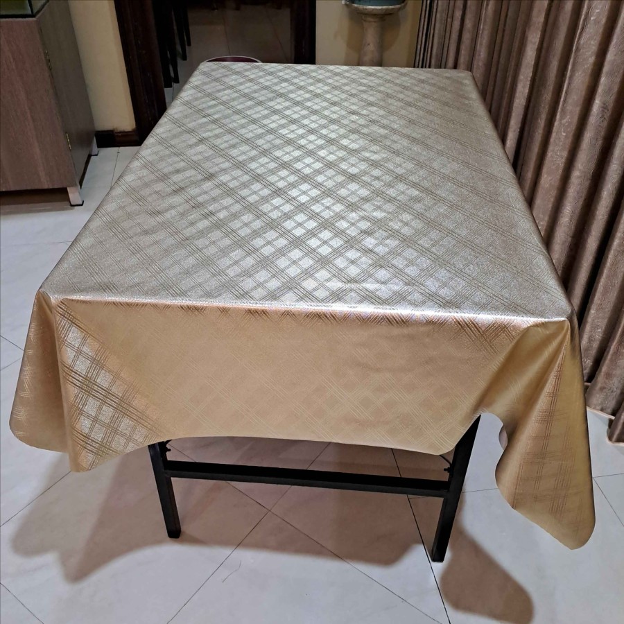 Taplak Meja Makan Putih Anti Air Mewah PVC Aesthetic Estetik