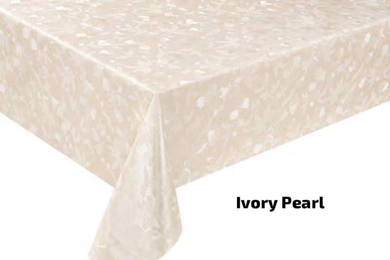 Taplak Meja Makan Putih Anti Air Mewah PVC Aesthetic Estetik