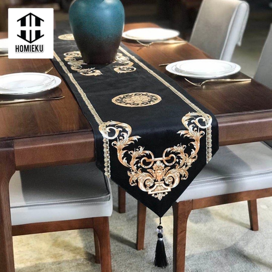 Table Runner Taplak Meja Tamu Makan Panjang Mewah 150 210 cm