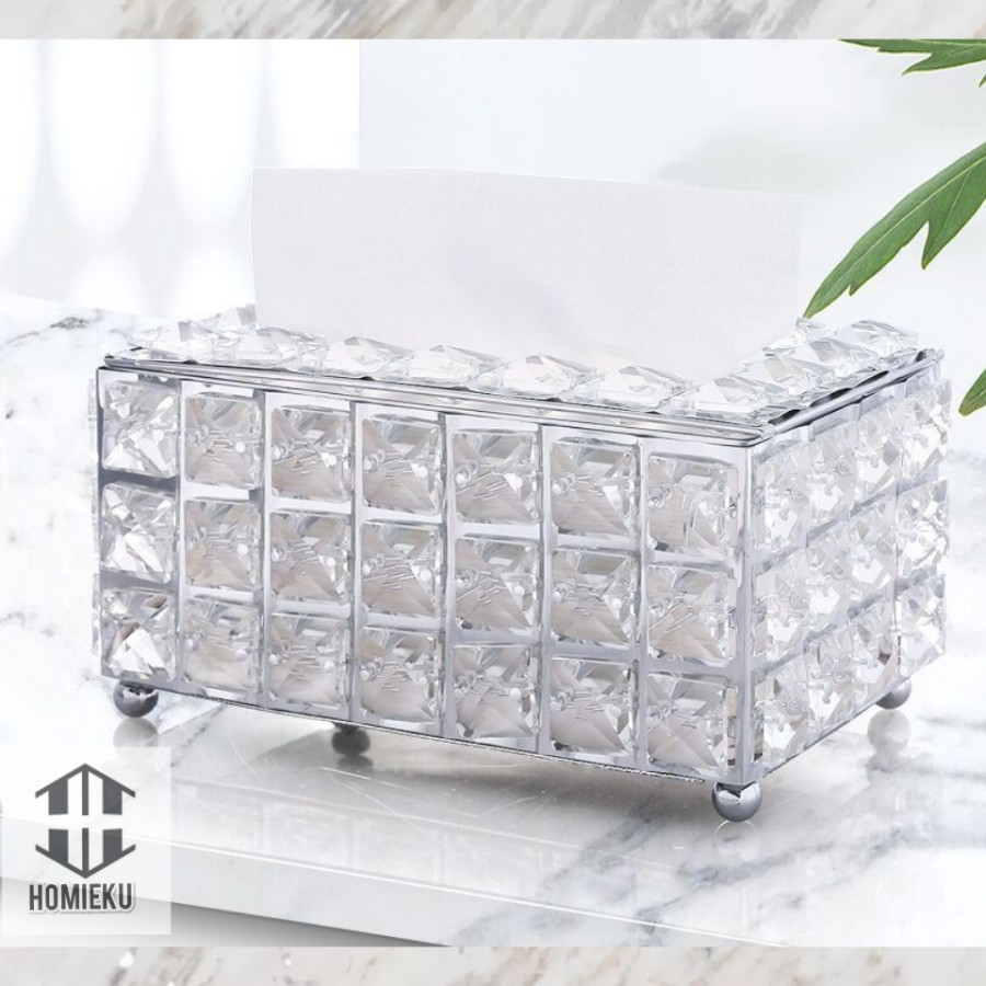 Kotak tempat tisu / tissue box mewah nordic kristal