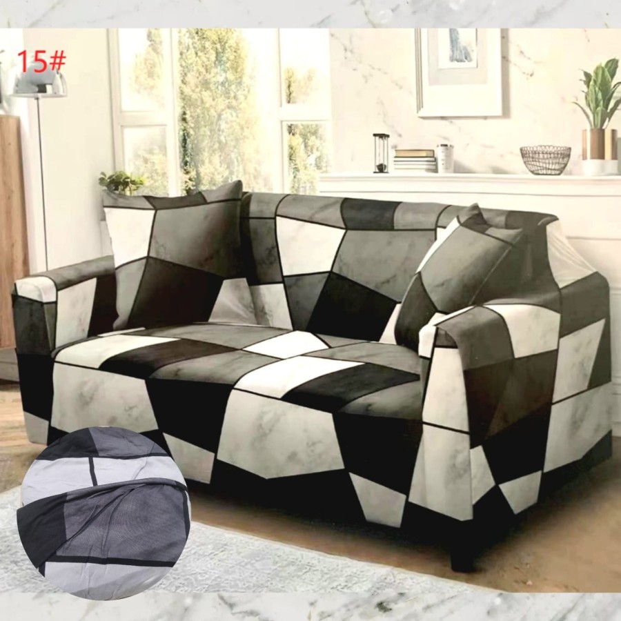 Sarung sofa polos cover elastis 1 seater 2 seater 3 seater 4 seater