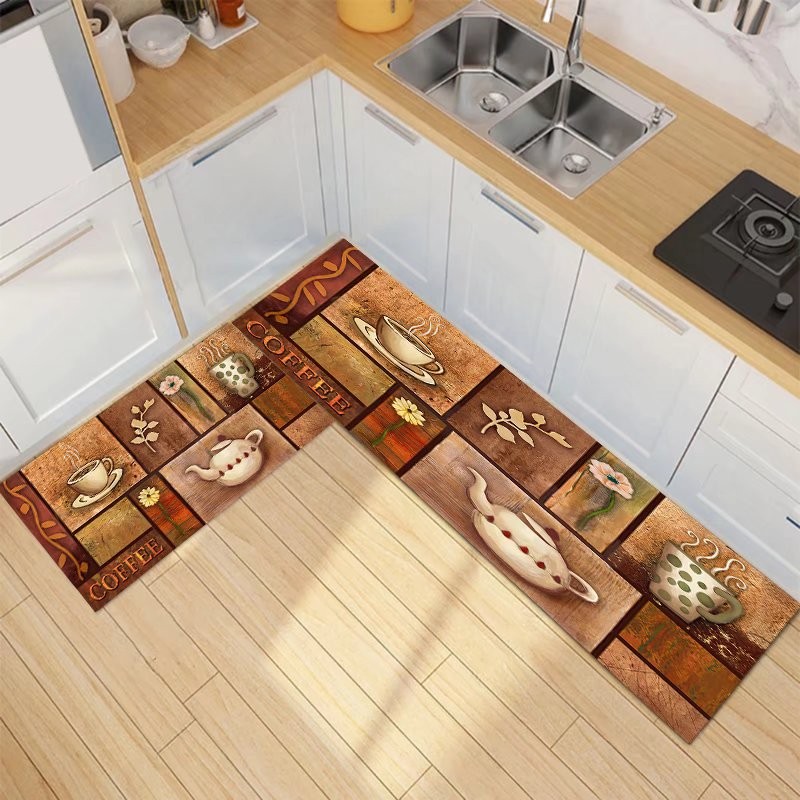 Keset dapur panjang anti slip set 2 in 1 minimalis karakter