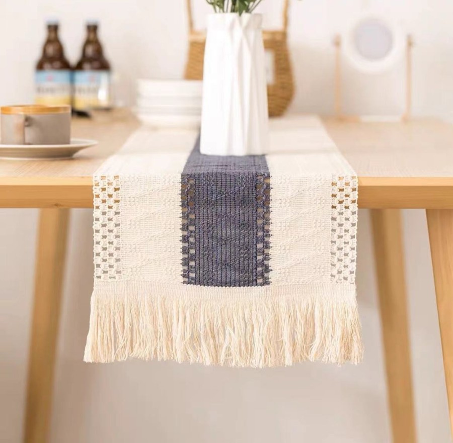 Table Runner Rajut Vintage Knitting Kuno Nordic Scandinavian 150 200